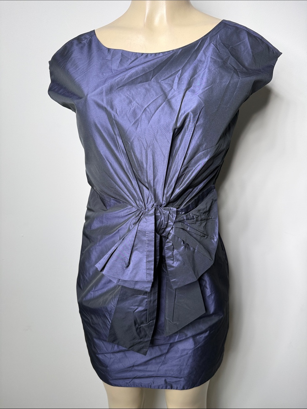 Women's Navy Tie-Waist Mini Dress